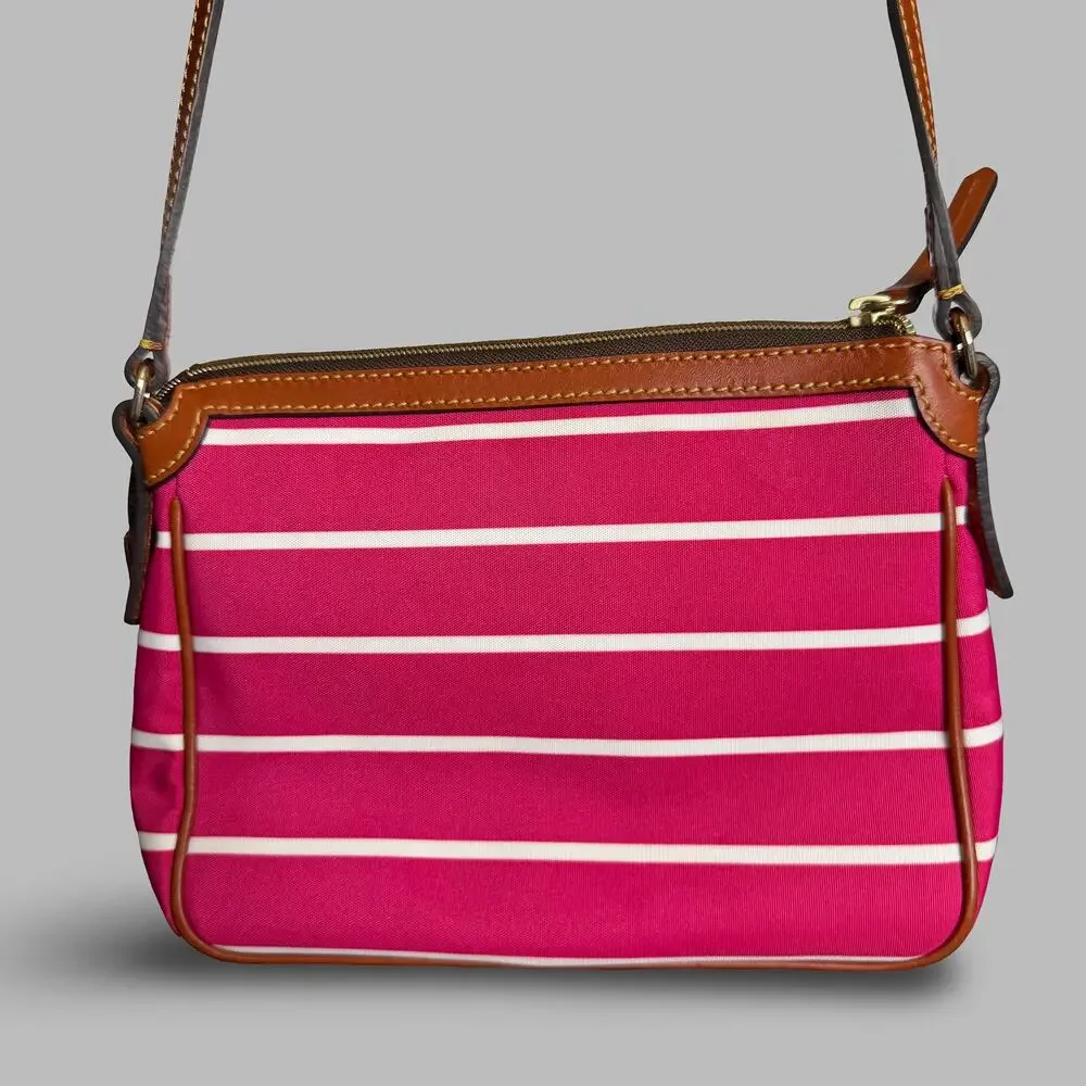 Dooney & Bourke Eastham Crossbody Pouchette Pink Stripe Bag
